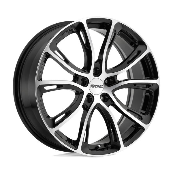 Petrol P5A GLOSS BLACK W/ MACHINED CUT FACE Wheels for 2014-2020 ACURA RLX [] - 18X8 35 mm - 18"  - (2020 2019 2018 2017 2016 2015 2014)