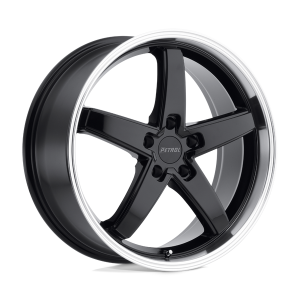 Petrol P1B GLOSS BLACK W/ MACHINED CUT LIP Wheels for 2015-2020 ACURA TLX [] - 20X8.5 40 MM - 20"  - (2020 2019 2018 2017 2016 2015)