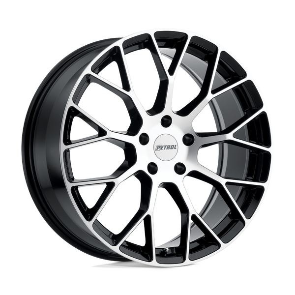 Petrol P2B GLOSS BLACK W/ MACHINED FACE Wheels for 2004-2008 ACURA TL TYPE-S [] - 19X8 40 mm - 19"  - (2008 2007 2006 2005 2004)