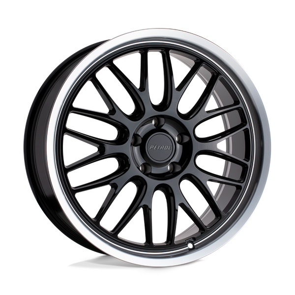 Petrol P4C GLOSS BLACK W/ MACHINED CUT LIP Wheels for 2013-2018 ACURA MDX [] - 18X8 35 mm - 18"  - (2018 2017 2016 2015 2014 2013)