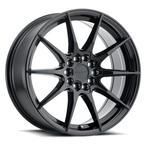 Ruff SPEEDSTER GLOSS BLACK Wheels for 2015-2020 ACURA TLX [] - 17X7.5 38 MM - 17"  - (2020 2019 2018 2017 2016 2015)