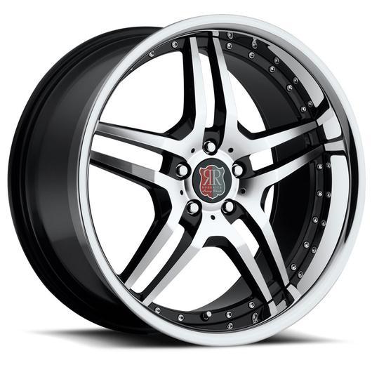 MRR RW2 Black Machined Lip Wheels for 2015-2019 ACURA TLX SH-AWD - 19x8.5 35 mm - 19" - (2019 2018 2017 2016 2015)