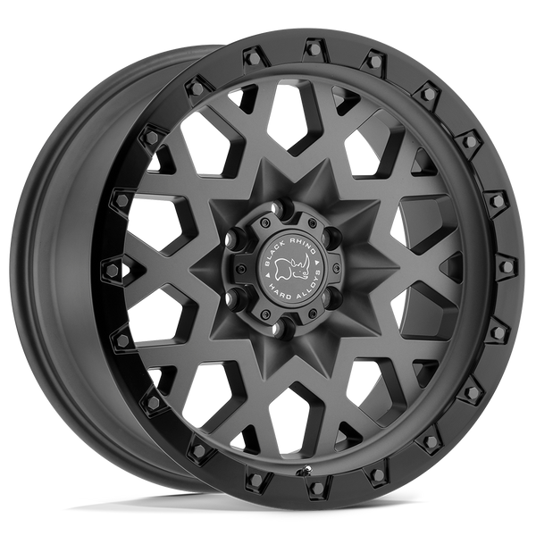 Black Rhino SPROCKET MATTE GUNMETAL W/ BLACK RING Wheels for 2021-2023 FORD F-150 [] - 17X9.5 6 MM - 17"  - (2023 2022 2021)