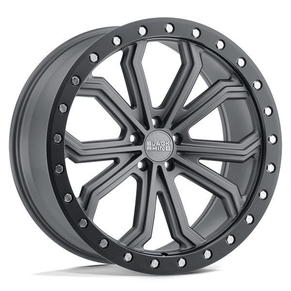 Black Rhino TRABUCO MATTE GUNMETAL W/ BLACK RING & SILVER BOLTS Wheels for 2015-2020 ACURA TLX [] - 18X8 35 MM - 18"  - (2020 2019 2018 2017 2016 2015)