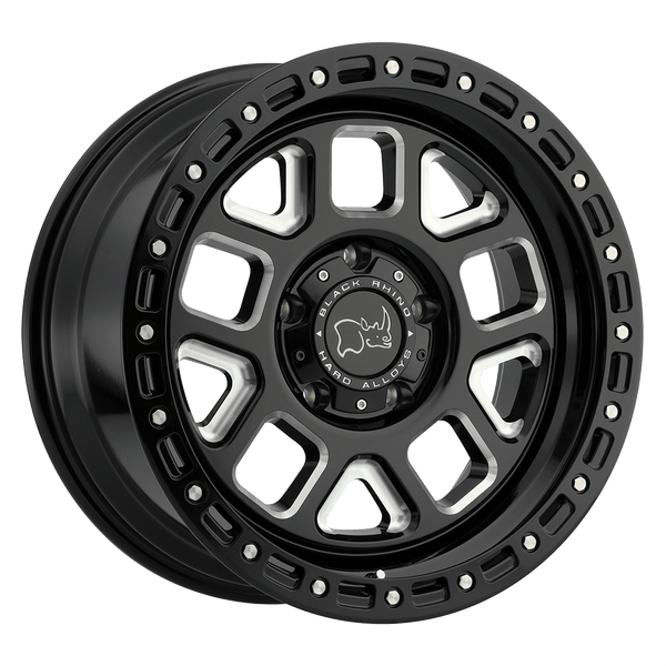 Black Rhino ALPINE GLOSS BLACK W/ MILLED SPOKES Wheels for 2010-2020 FORD F-150 [] - 20X9.5 12 mm - 20"  - (2020 2019 2018 2017 2016 2015 2014 2013 2012 2011 2010)