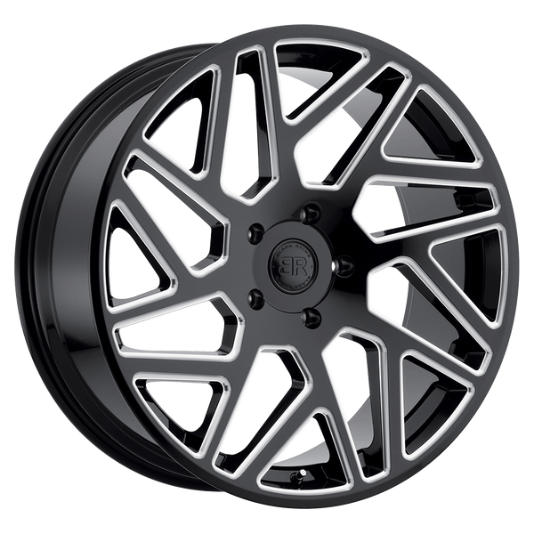 Black Rhino CYCLONE GLOSS BLACK W/ MILLED SPOKES Wheels for 2013-2018 ACURA MDX [] - 20X9 30 mm - 20"  - (2018 2017 2016 2015 2014 2013)