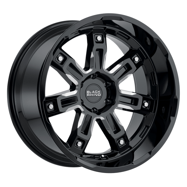 Black Rhino LOCKER GLOSS BLACK W/ MILLED SPOKES Wheels for 2014-2020 ACURA RLX [] - 20X8.5 30 mm - 20"  - (2020 2019 2018 2017 2016 2015 2014)