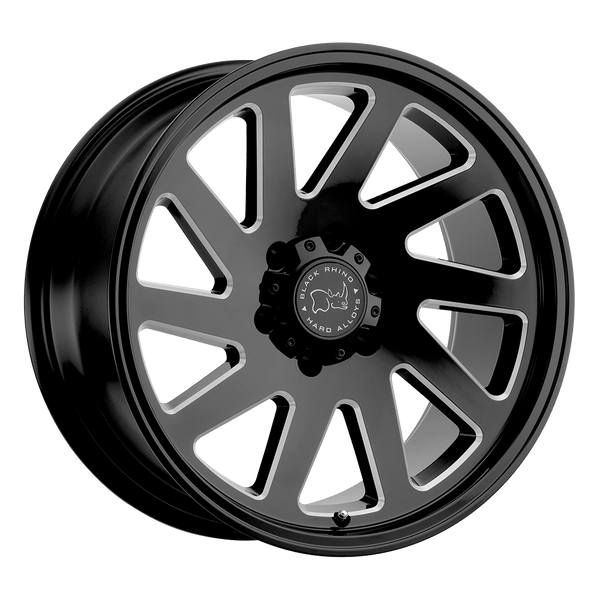 Black Rhino THRUST GLOSS BLACK W/ MILLED SPOKES Wheels for 2021-2023 FORD F-150 [] - 18X9.5 6 MM - 18"  - (2023 2022 2021)