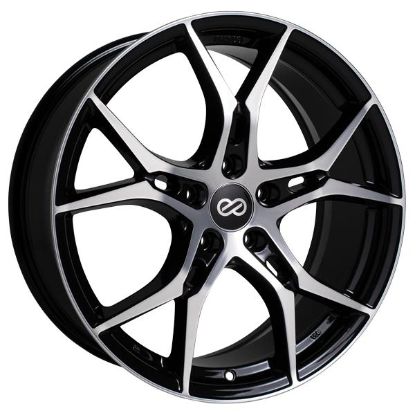 Enkei Vulcan Black Machined Wheels for 1993-2000 LEXUS Ls400 - 18x8 35 mm - (2000 1999 1998 1997 1996 1995 1994 1993)